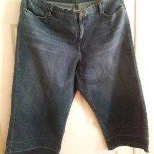 Ralph Lauren Womens Denim Capri Size 18W Blue.